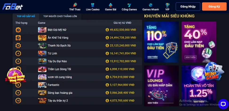 Banner khuyến mãi đăng ký fv99